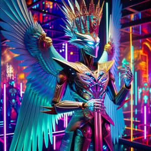 SpinixKing88 - Vibrant & Futuristic King Figure in Advanced Environment