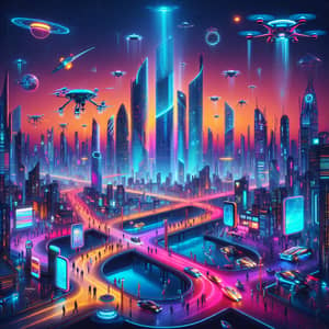 Naza168 - Vibrant and Futuristic Urban Cityscape Artwork