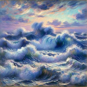 Impressionistic Ocean Waves Painting