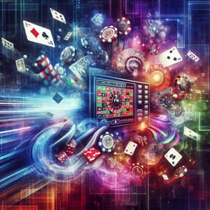 Online Casino Abstract Art: Neon Lights, Pixels & Cards