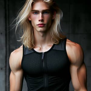 Tall 19-Year-Old Korean Teen with Athletic Build & Long White Hair