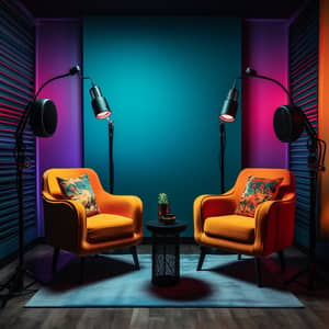 Modern Podcast Studio: Sleek & Inviting Design