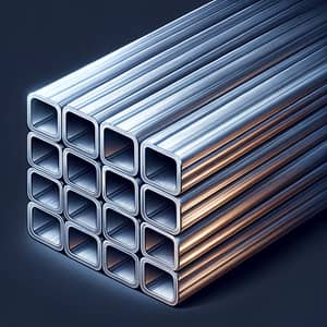 Real Silver Aluminum Square Tubing | Metal Sheen Detail