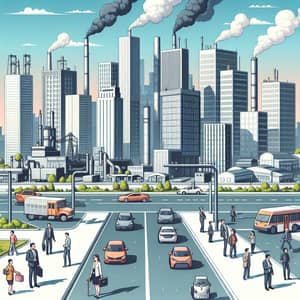 Urban Pollution Impacts: Skyscrapers, Traffic, and Factories