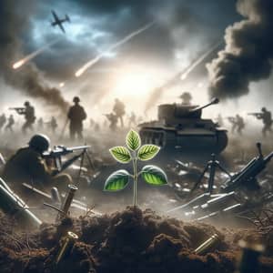 Hope Amidst War: A Sapling's Resilience