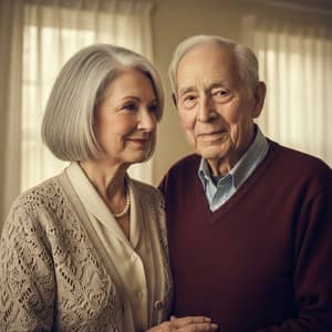 Emotional Mother and Father Portrait in Sepia Tone