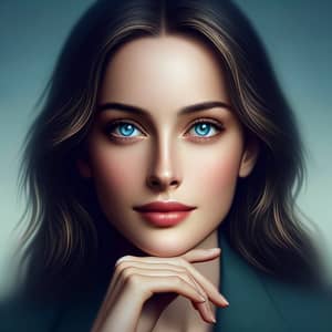 Famous Female Film Star with Radiant Blue Eyes | Grace & Sophistication