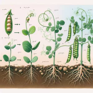 Pea Plant Life Cycle: From Seed to Harvest in Illustrations