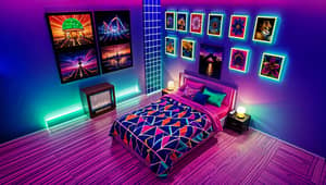 Retrowave Bedroom Design: 80s Nostalgia Meets Future