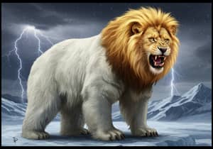 Majestic Polar Lion Hybrid: The Ruler of Land and Ice