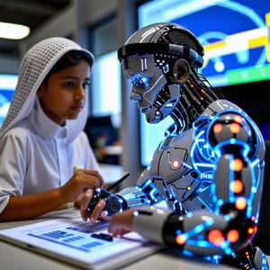 Emirati Middle School Student Learns with AI Models