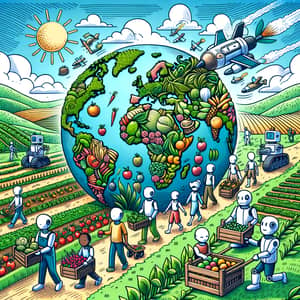 Harmonious Global Scenery: Humans and Robots Cultivating Crops Together