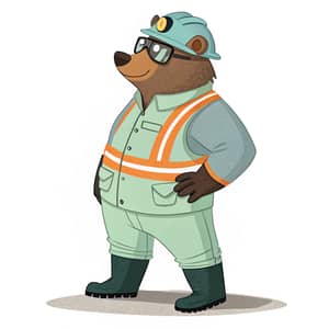 Safety Bear in Green Uniform and Gear