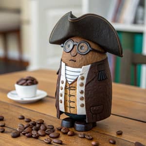 Coffee Bean Dressed as Benjamin Franklin