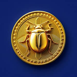 Intricate Goldbug Design on Classic Crypto Coin