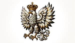 Polish Eagle with Crown: National Emblem Illustration