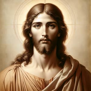 Renaissance Depiction of Jesus: Tranquil Portrait in Earthy Tones