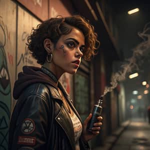 Mexican Gangster Girl Avatar - Vaping AI Image