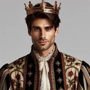 Regal Man with Crown | Royalty Portrait Image