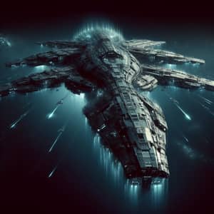 Realistic & Futuristic Turtle-Shaped Ship Image