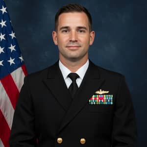 Navy Officer Portrait - Professional Artwork