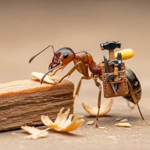 Ant Carpenter Building with Wood | Creative Insect Art