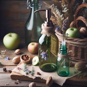 Green PET Bottle with Rustic Dispenser