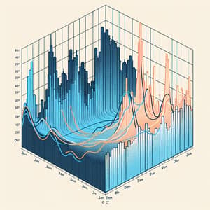 Coastal City: Temperature vs Tourist Data Over a Year