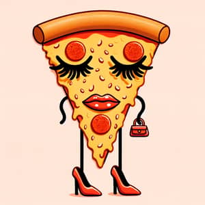 Whimsical High-Heeled Pizza Slice Art