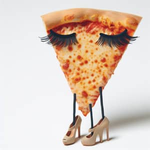 Charming Pizza Slice with Pinup Model Legs