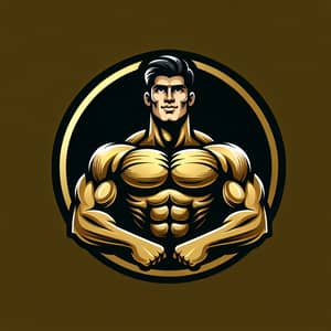 Muscle Sport Gym Logo Design | Gold & Black