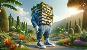 Whimsical Anthropomorphic Building 3D Illustration