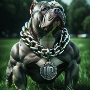 Stunning American Bully Dog with HP Chain