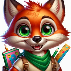 Motivating Educational Fox Mascot for Kids