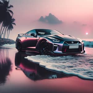 Nissan GTR 34 Seaside Scene | Tranquil Evening Setting