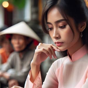 Vietnamese Woman Contemplating | Deep in Thought