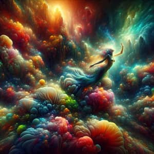 Enchanting Underwater Mermaid Scene with Vibrant Coral Reefs