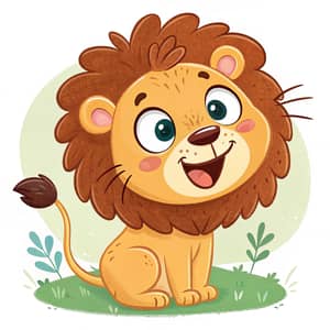 Playful Cartoon Lion Sticking Tongue Out