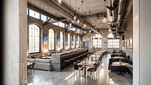 Industrial-Themed Restaurant with Chic Design