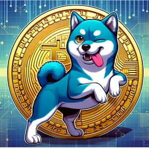 Playful Shiba Inu Cryptocurrency Logo