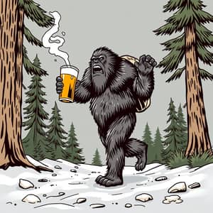 Bigfoot Enjoys a Cold Beer