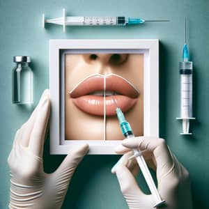 3/4 Lip Injection Procedure | White Photo Frame | Expert Service