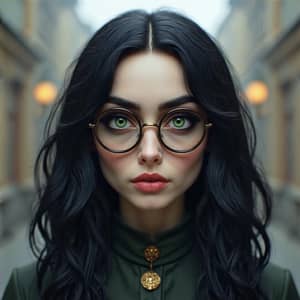 Cinematic Portrait of a Stunning Raven-Haired Beauty