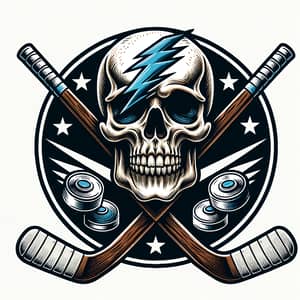 Grateful Dead Inspired Skull & Hockey Sticks Art