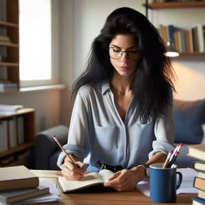 Hispanic Female Psychologist with Jet Black Hair