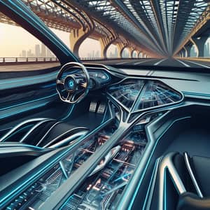 Futuristic Car Interior Design on Bridge