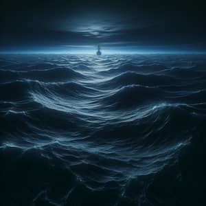 Ominous Ship in Dark Blue Sea: A Captivating Scene