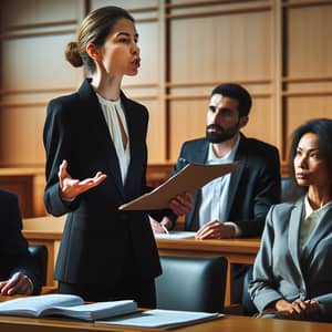 Female Lawyer in Court: A Passionate Defense