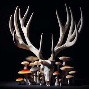 Deer Antlers with Enchanting Magic Mushrooms