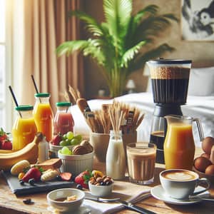 Isamoto Hotel Breakfast: Juices & Coffee Delights